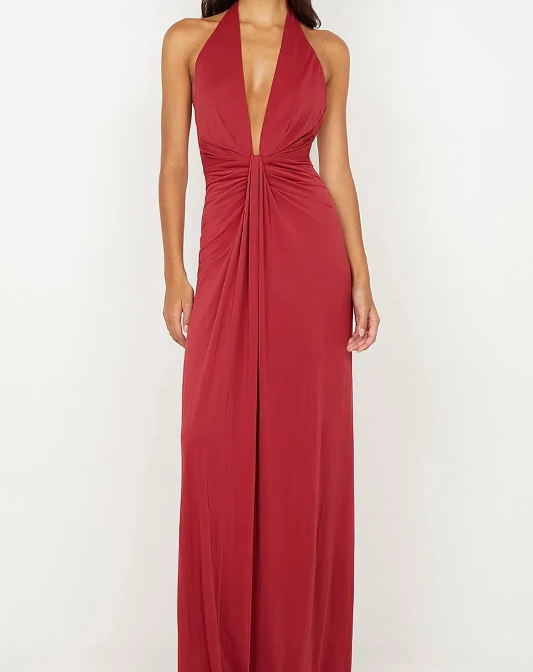 Bec & Bridge Susie Plunge Maxi Dress in Cherry Red Size 8 for rent on The Volte - main image