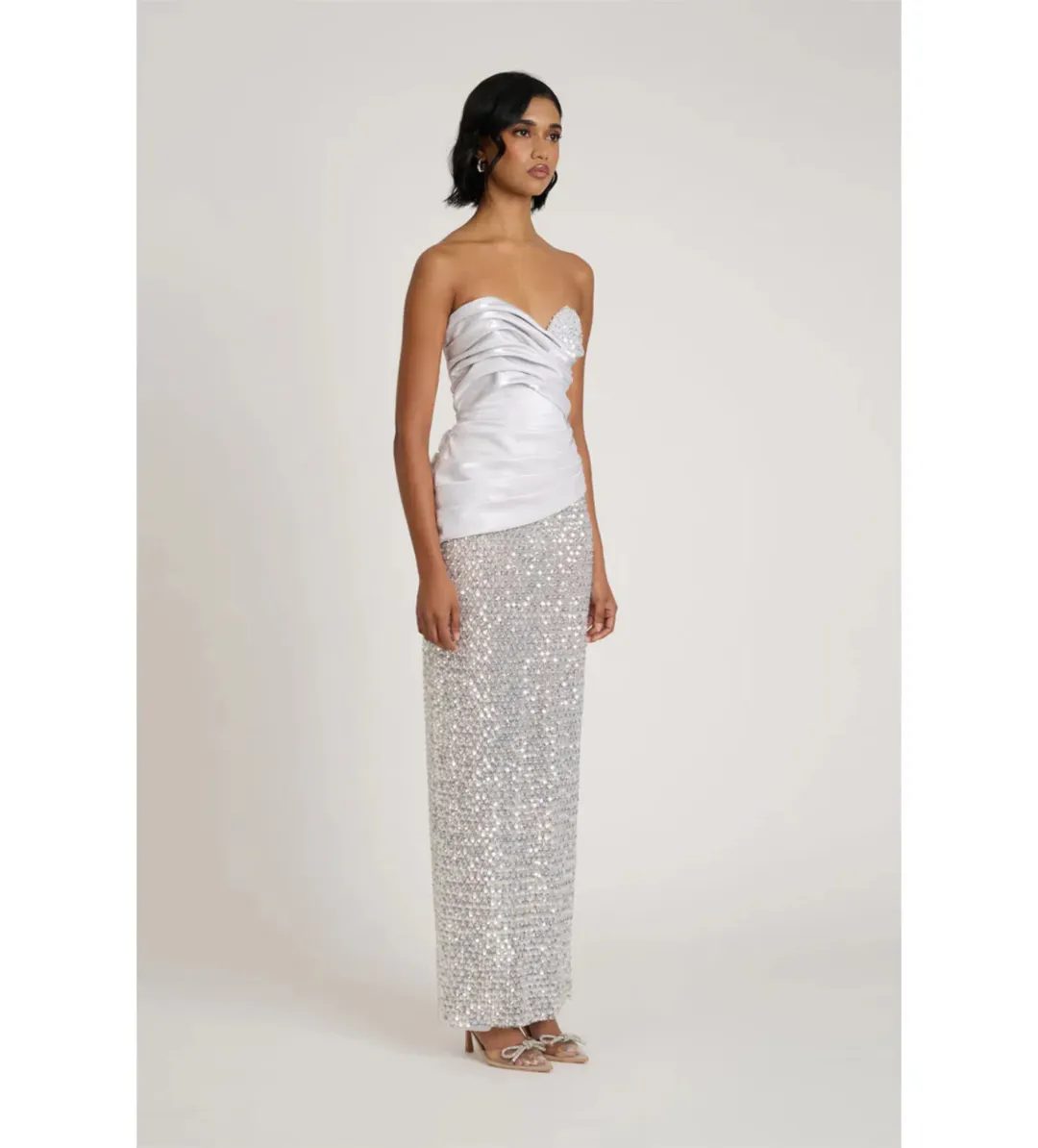 Eliya The Label Gia Maxi Gown Silver Size M / AU 10 for rent on The Volte - main image