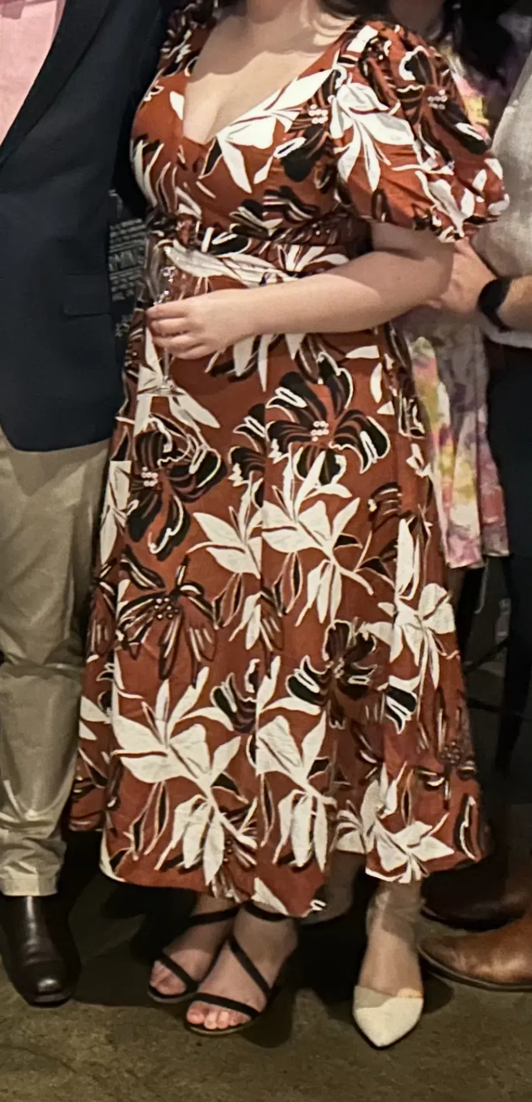 Shona Joy Emma Short Sleeve Panelled Midi Dress 14 for rent on The Volte - main image