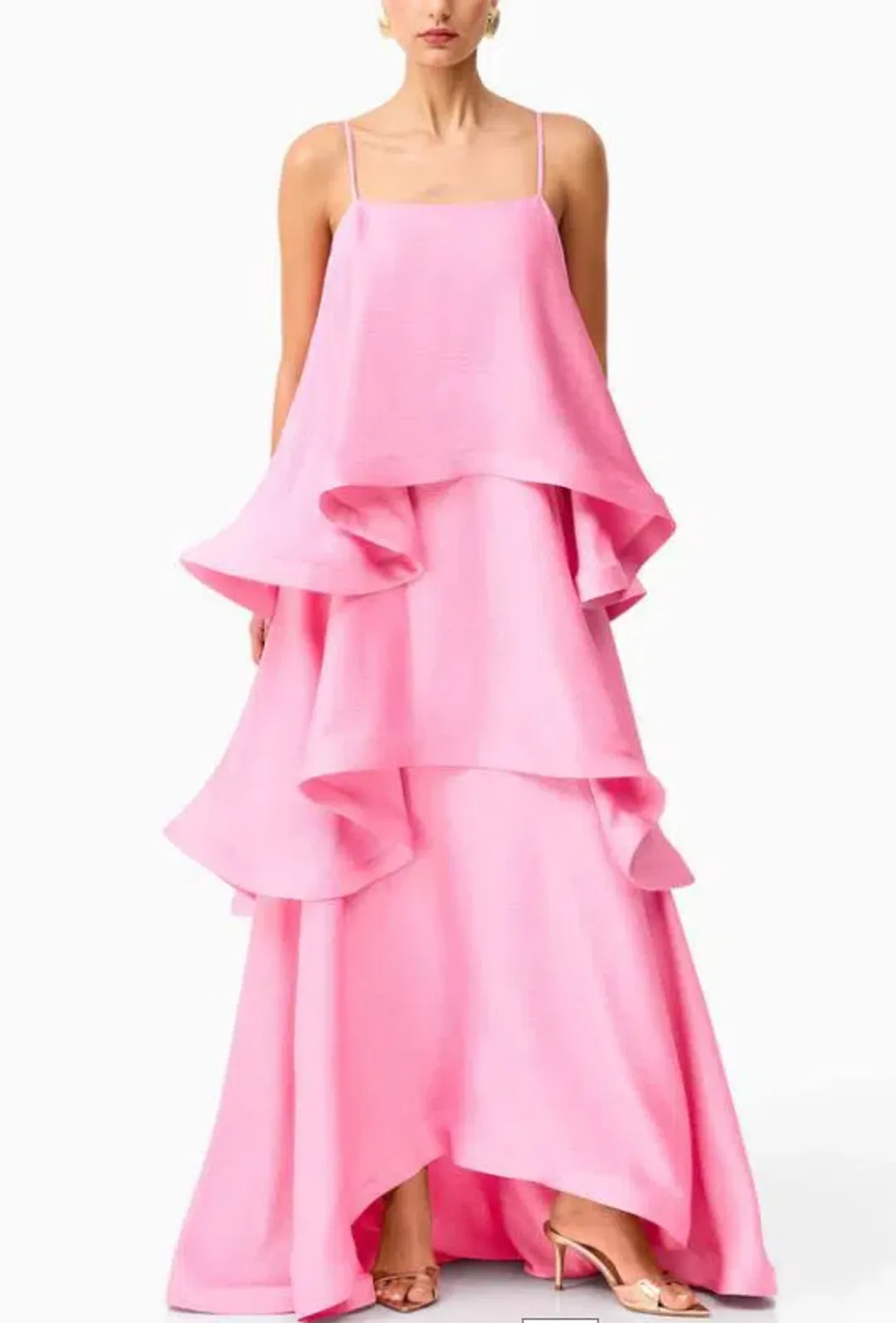 Elliatt Tilly Tiered Maxi Dress in Pink Size M / AU10 for rent on The Volte - main image
