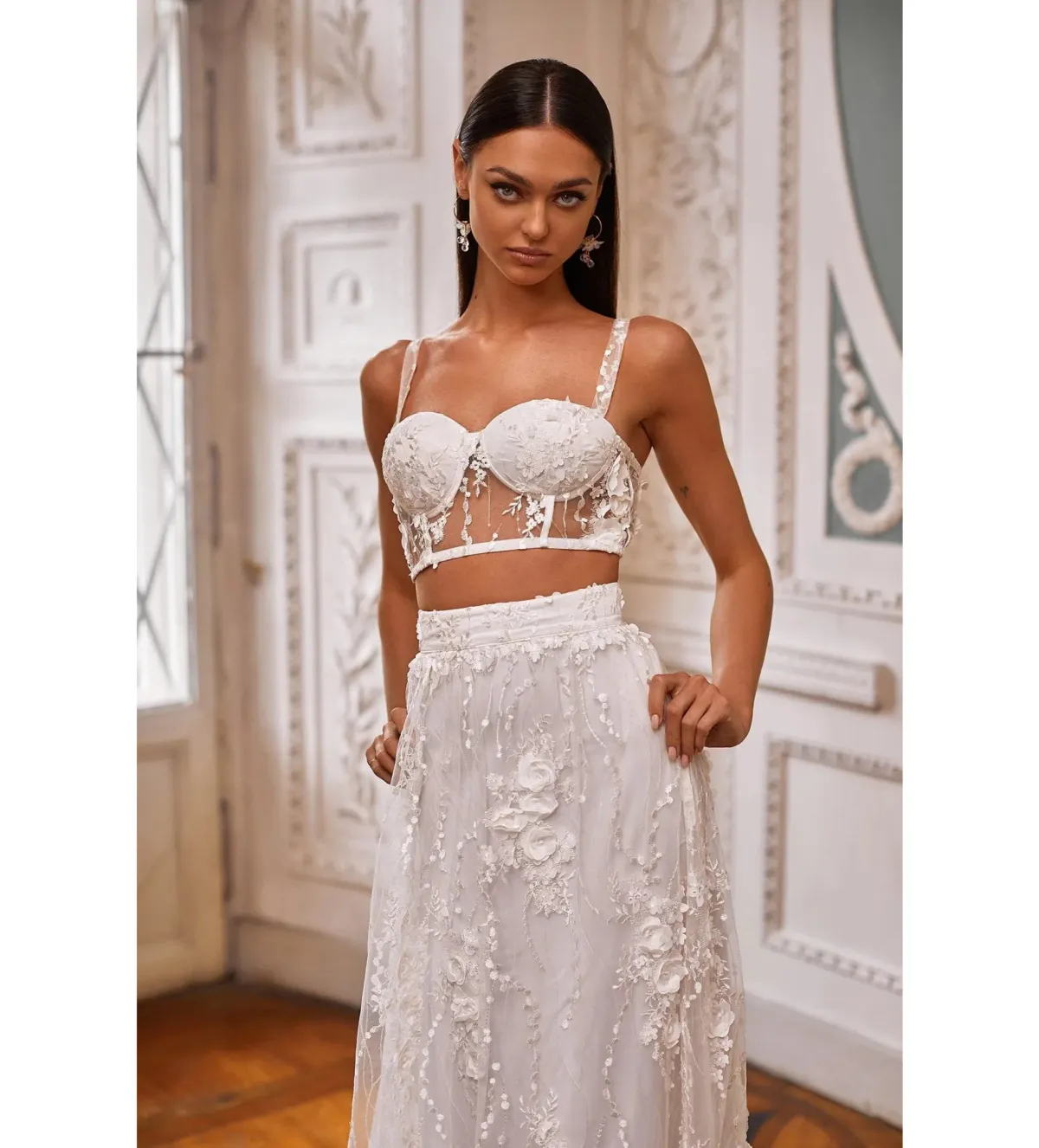 Alamour Aella Top and Midi Skirt Set White Size L AU 12 - Image 5