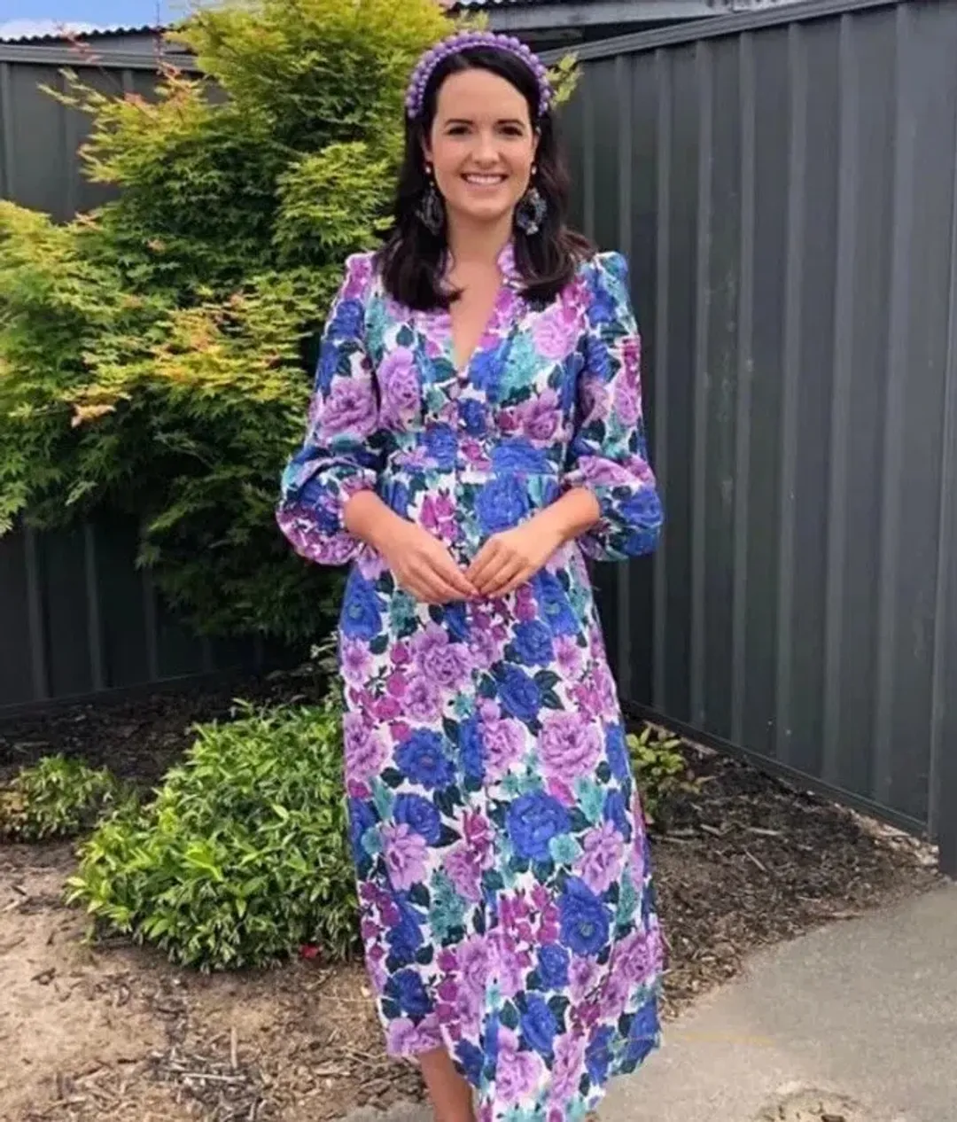 Zimmermann Poppy Plunge Midi Dress Size 2 / AU 12 for rent on The Volte - main image