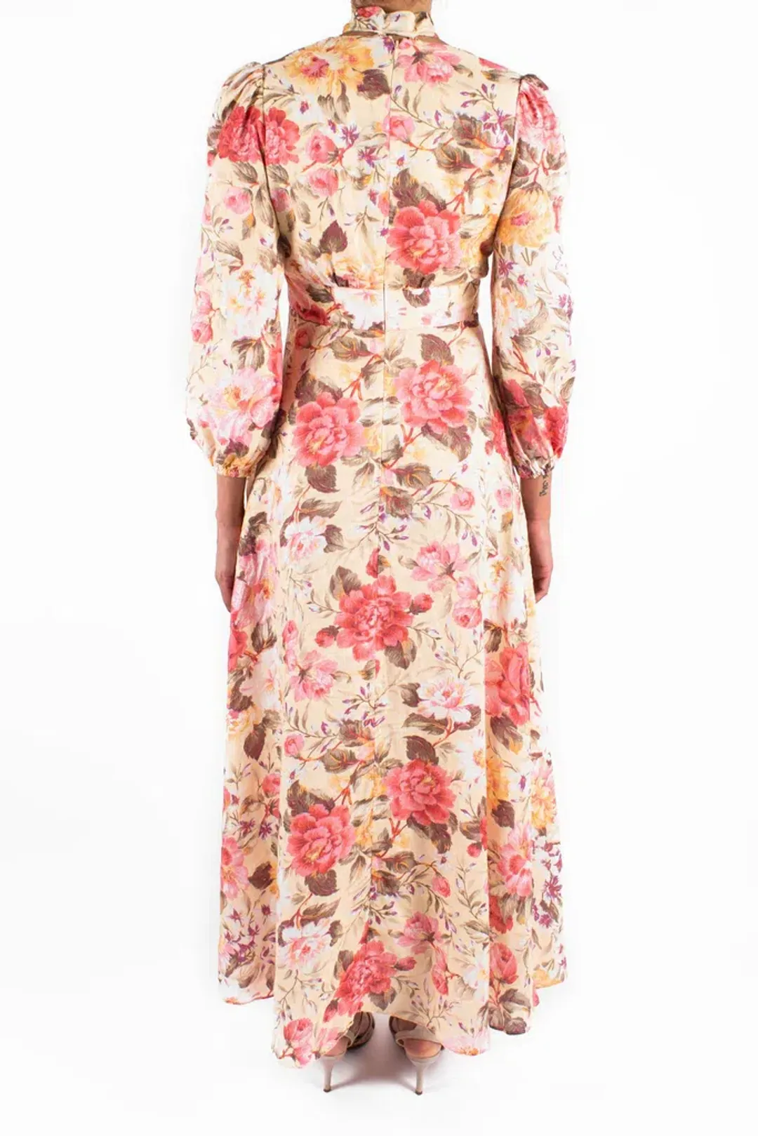 Zimmermann Honour Plunge Long Dress Multi Floral Size 1 / AU 10 for rent on The Volte - main image