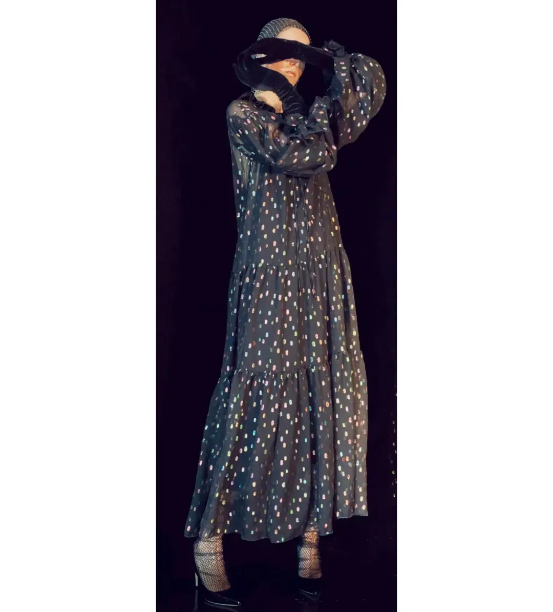 Romance was Born SuperNova Maxi Dress Black Size 8 for rent on The Volte - main image