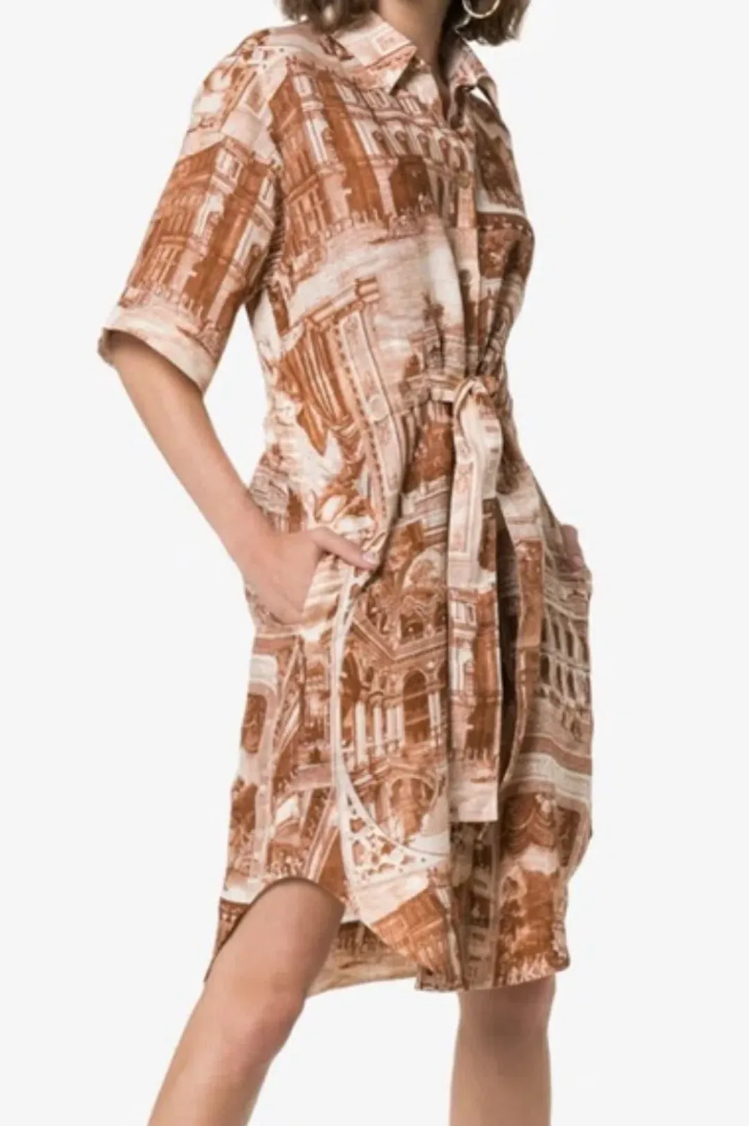 Acne Studios Della Theatre Print Linen Dress, Size 34 (AU 8) for rent on The Volte - main image