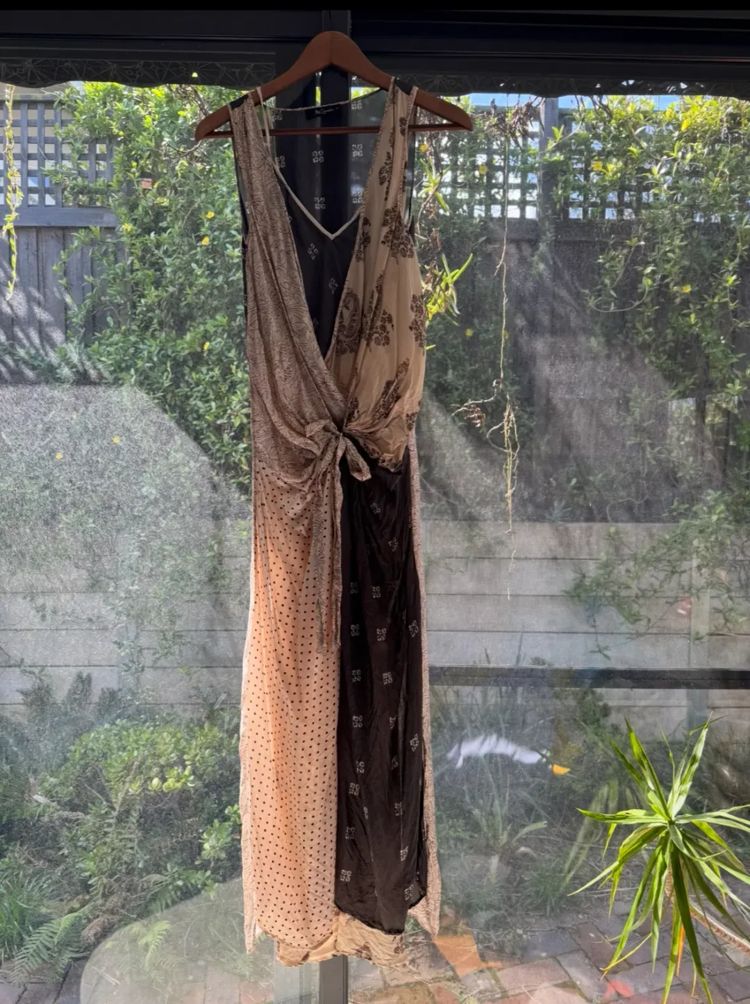 Mes Demoiselle Printed Silk Dress with Tie Front Size 0/AU 8 for rent on The Volte - main image