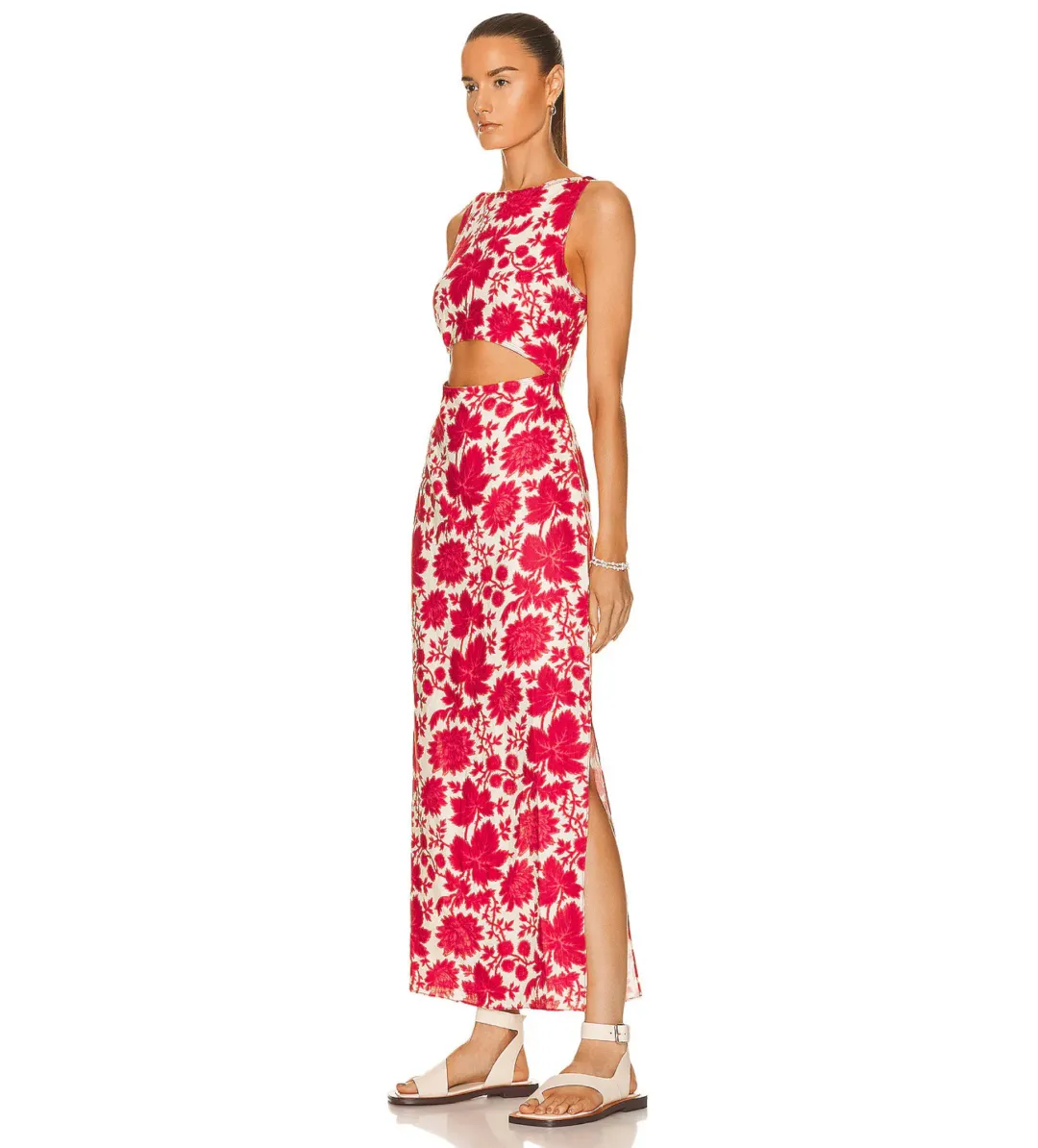 Sir the Label Cinta Cut Out Midi Dress Valentina Floral Size 0 AU 6 for rent on The Volte - main image
