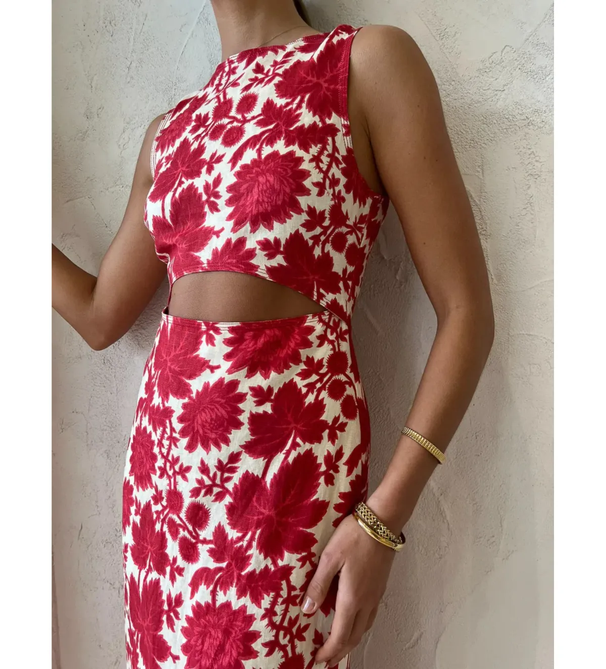 Sir the Label Cinta Cut Out Midi Dress Valentina Floral Size 0 AU 6 - Image 4