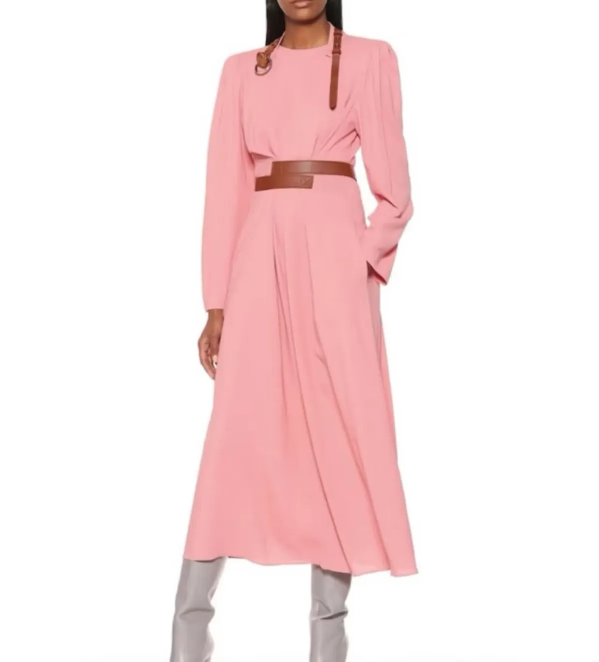 Stella McCartney Belted Silk Dress Pink Size AU 6 - Image 1