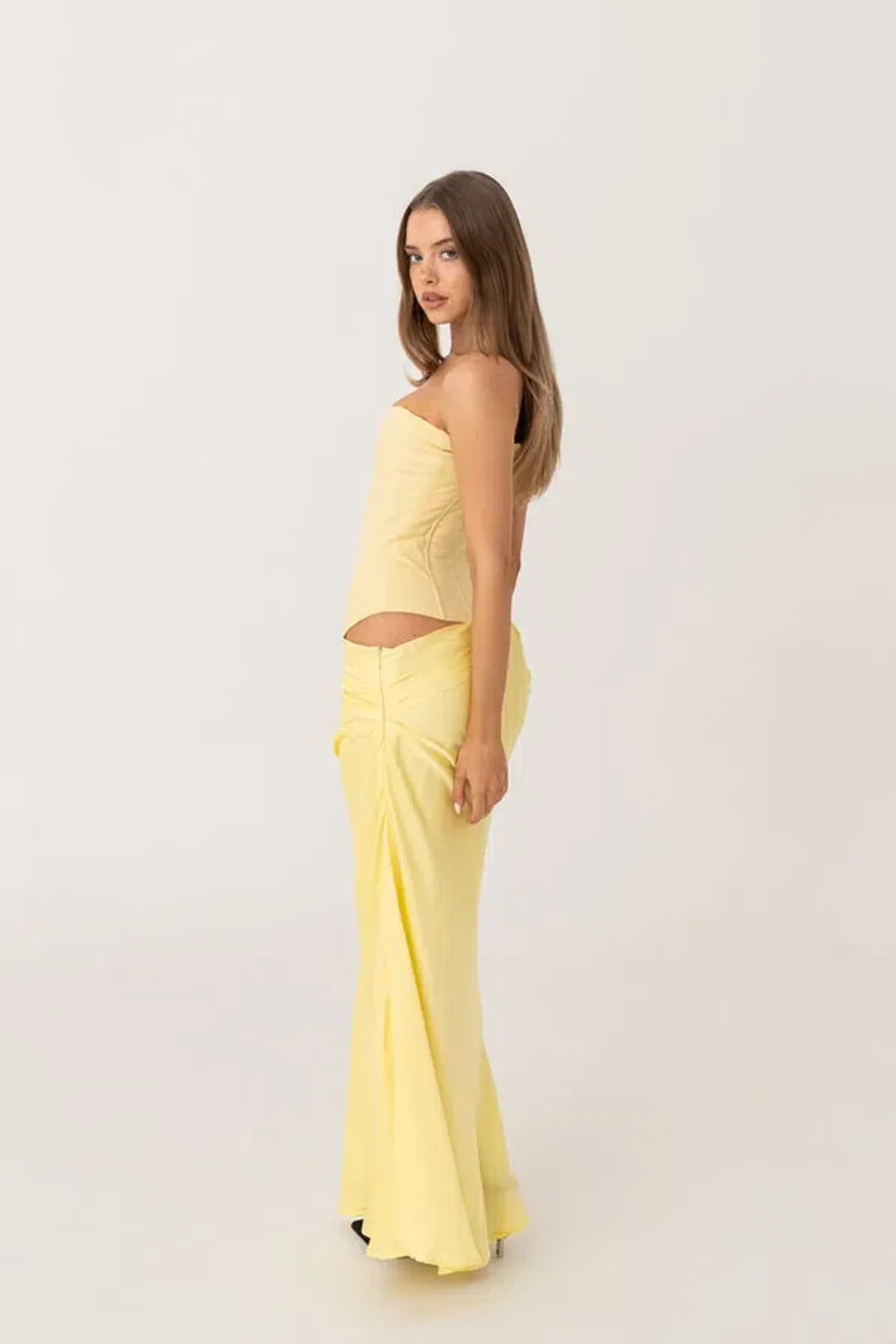 HNTR The Label Huxley Maxi Gown Lemon Size S / AU 8 for rent on The Volte - main image