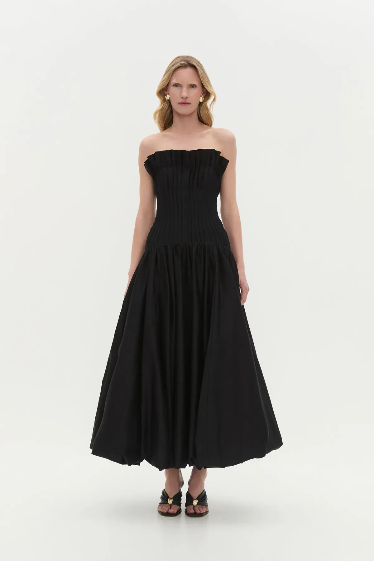 Aje Ivy Bubble Hem Midi Gown Black Size 14 - Image 1