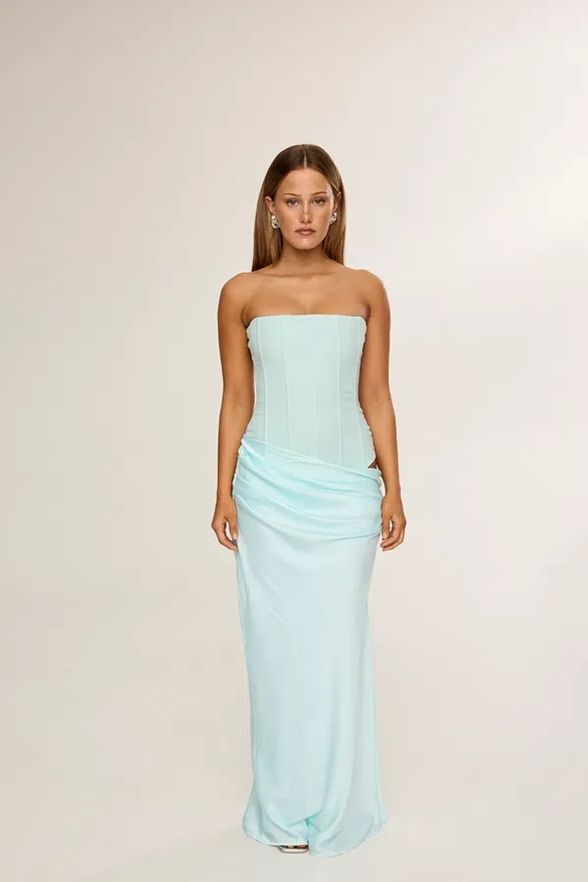 HNTR The Label Huxley Maxi Gown Aqua Size S / AU 8 - Image 1