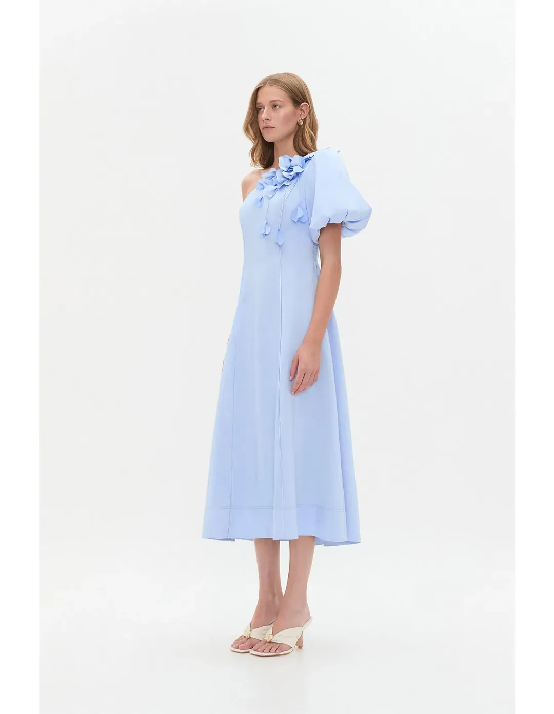 Aje Camille Midi Dress in Pale Blue Size AU 10 for rent on The Volte - main image