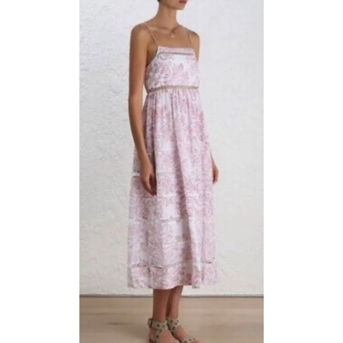 Zimmermann Roza Ladder Picnic Midi Dress Print Size 0 / AU 8 - Image 2
