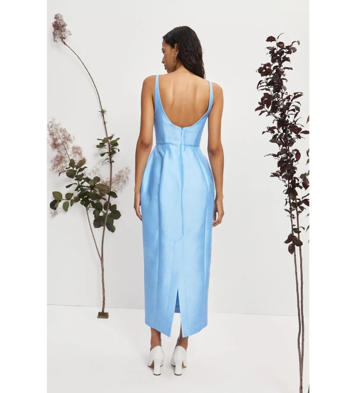 Alemais Donata Taffeta Maxi Gown Blue Print Size 12 - Image 6