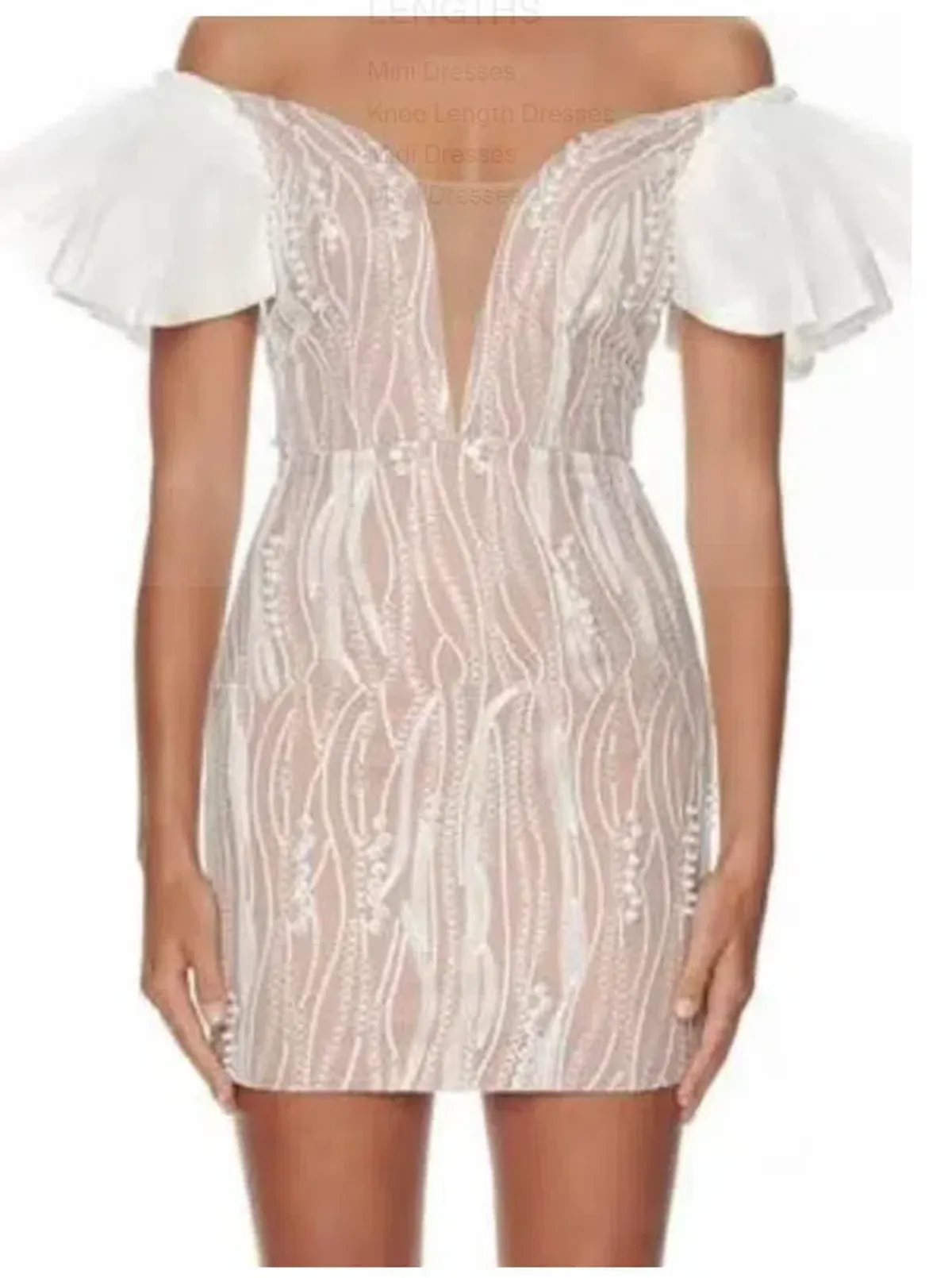 Eliya The Label Trinity Mini Dress Nude/White Size M / Au 10 - Image 2