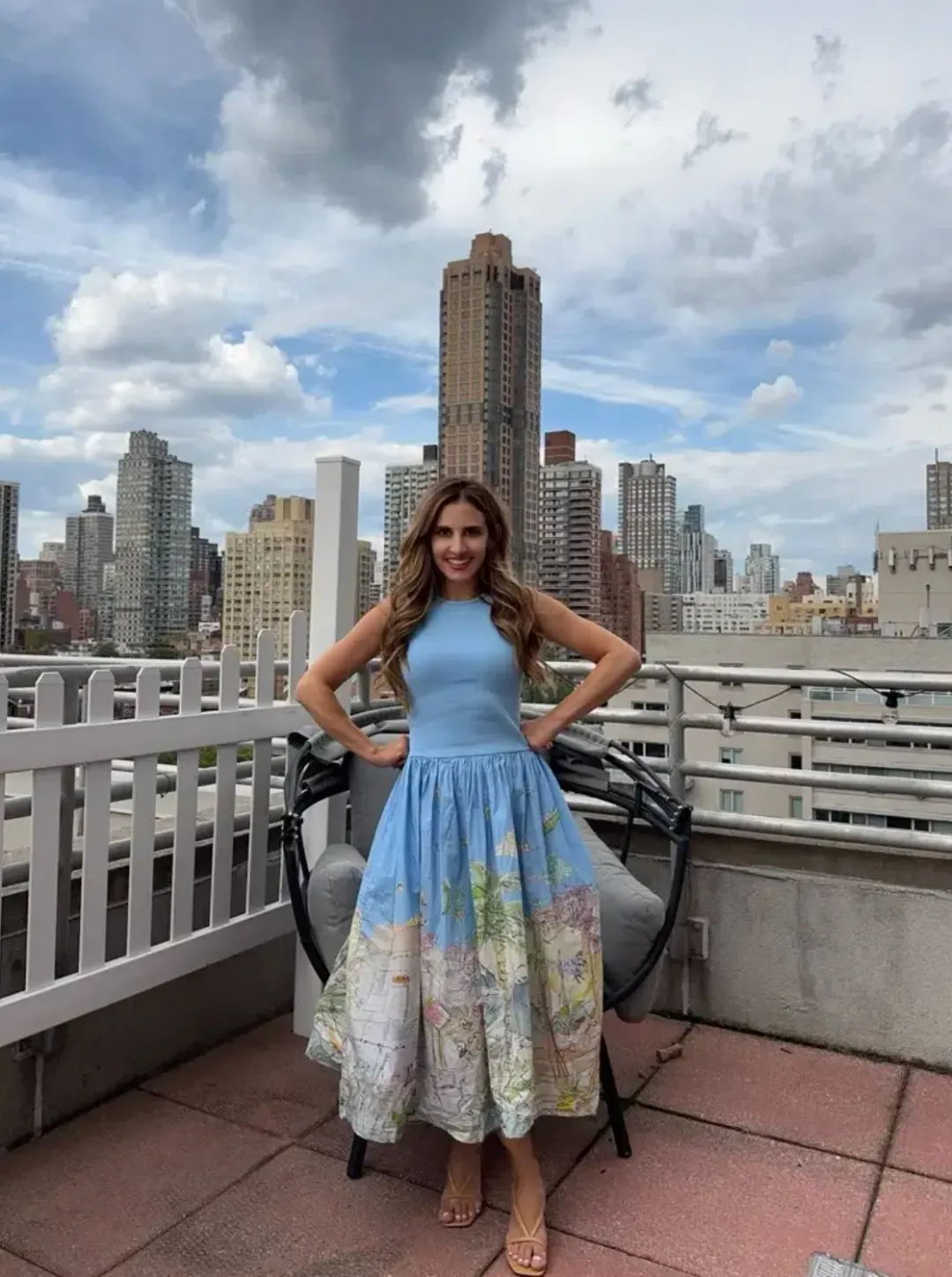 Alemais Anouk Tank Midi Dress Blue Print Size 14 for rent on The Volte - main image