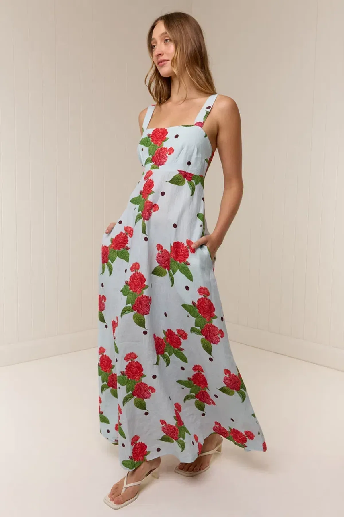 Palm Noosa Belle Maxi Dress Sky Garden Blue Size 8 - Image 3