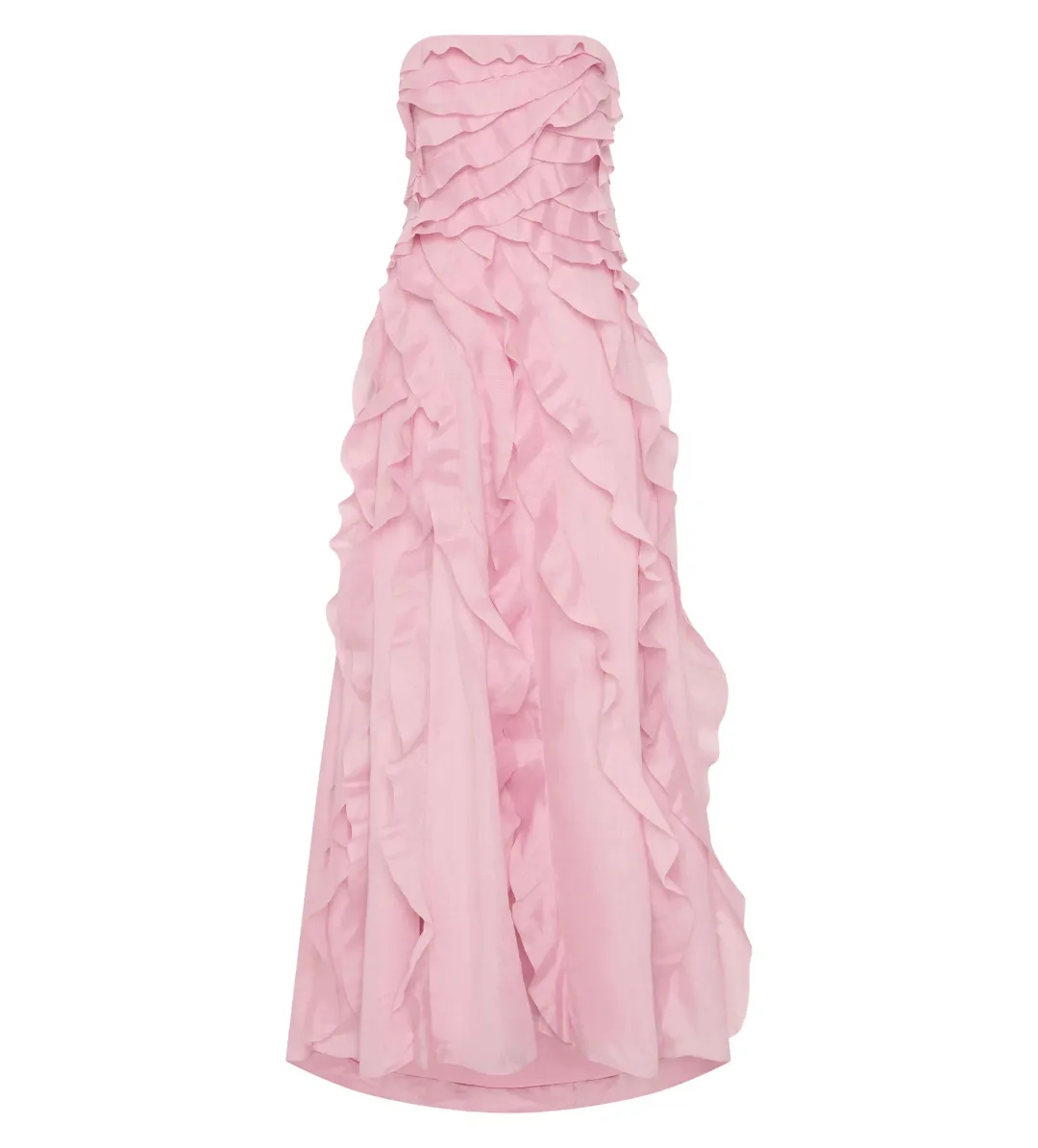 Aje Allairie Strapless Gown Chalk Pink Size 16 for rent on The Volte - main image