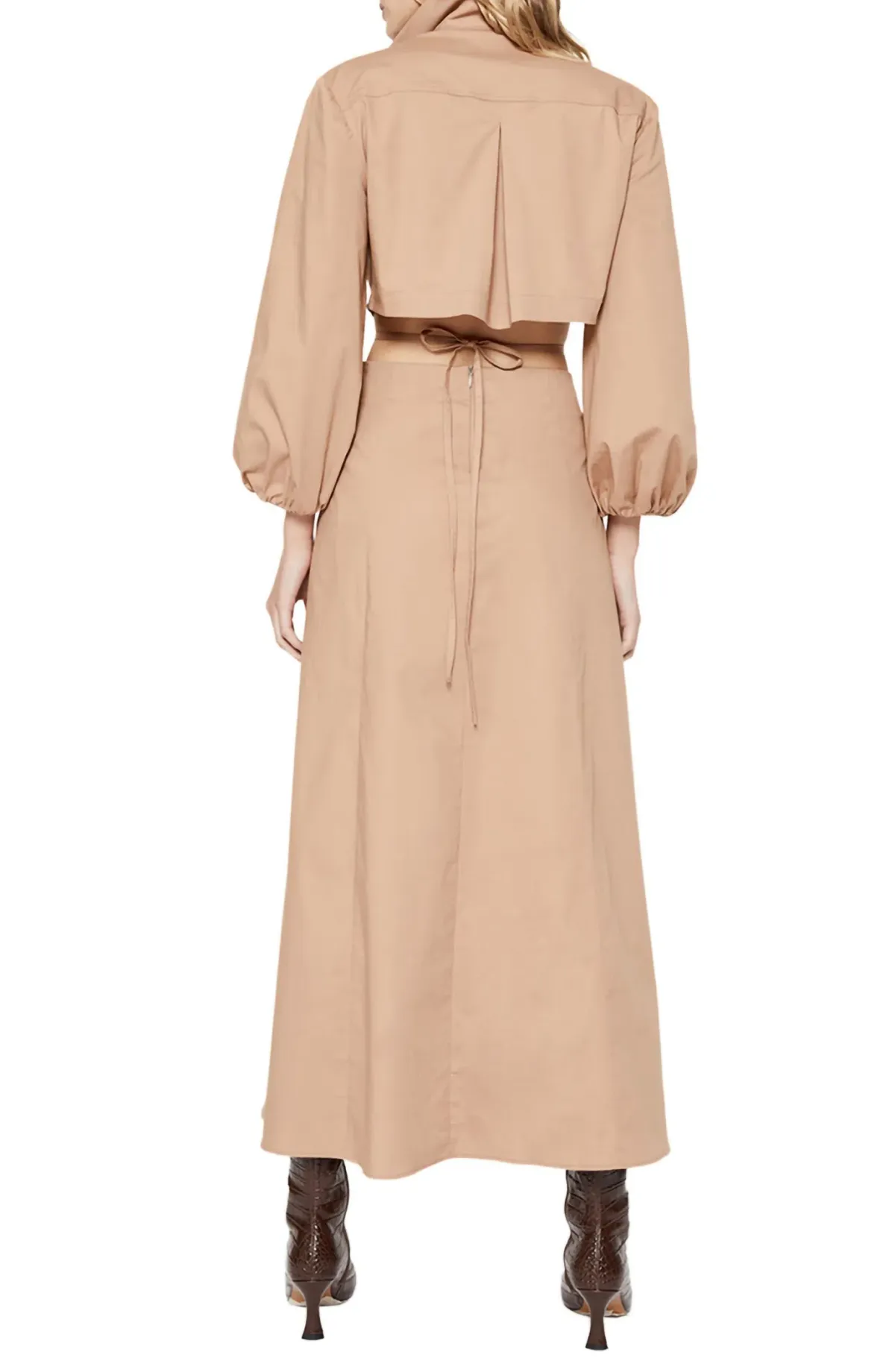 Bardot Arden Poplin Trench Midi Dress Beige Size S / AU 8 - Image 4