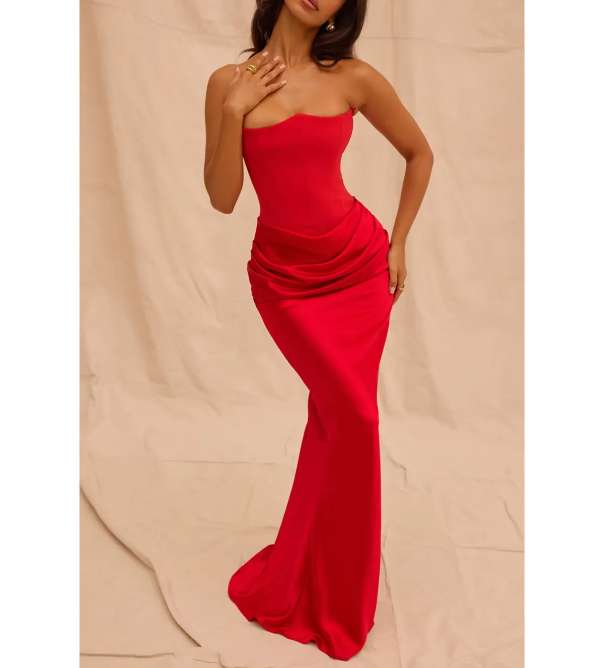 House of CB Persephone Maxi Dress Red Size M/AU 10 - Image 3