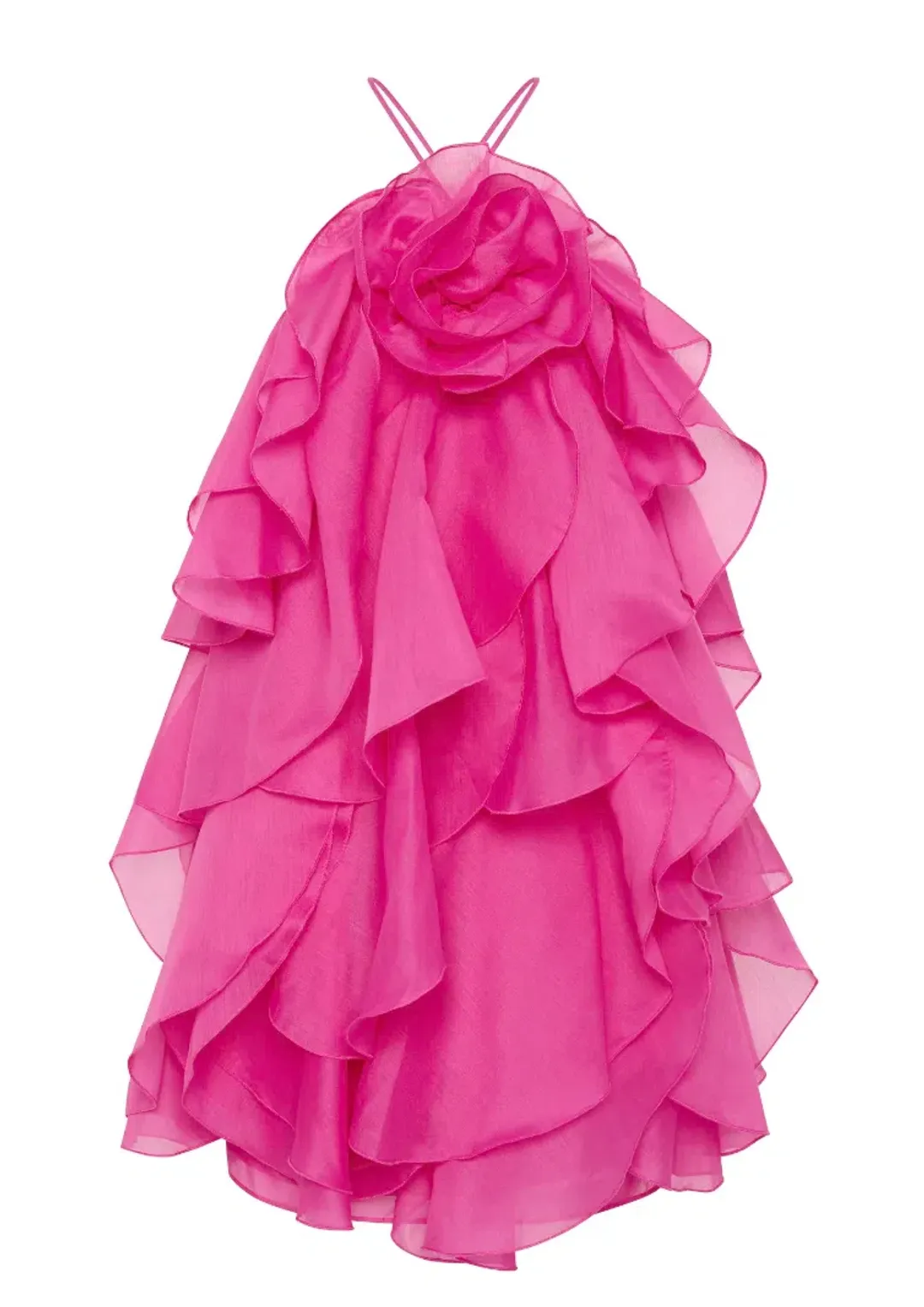 Aje, Pandorea Layered Mini Dress, Fuchsia rose, Size 6  for rent on The Volte - main image