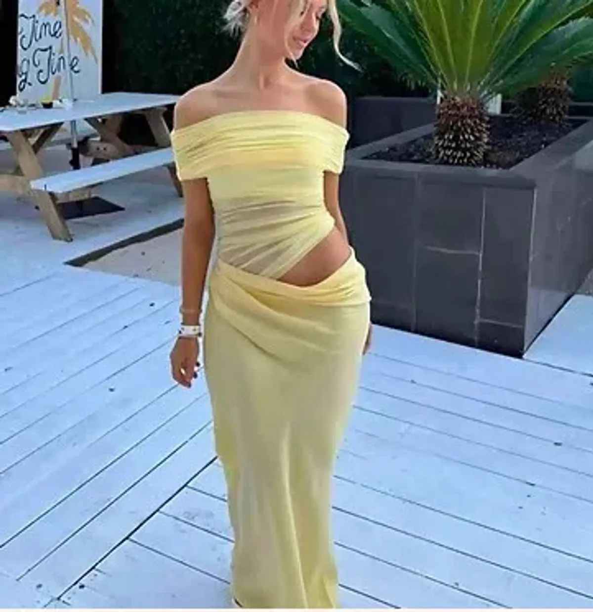 Benni Nico Maxi Dress Butter Yellow Size 12 - Image 2