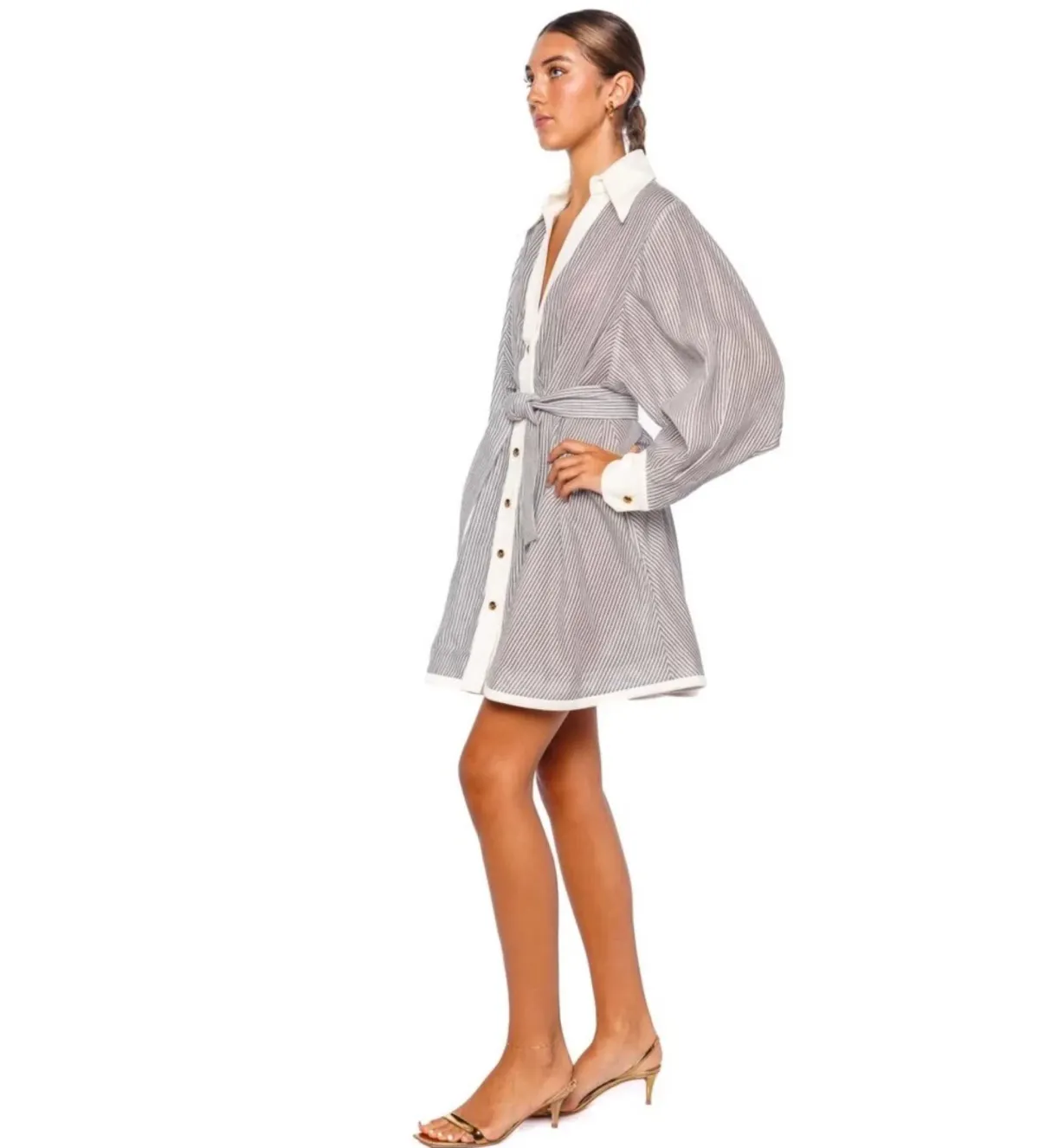 Zimmermann Hypnotic Tuck Mini Dress Stripes Size 1/ AU10 - Image 2