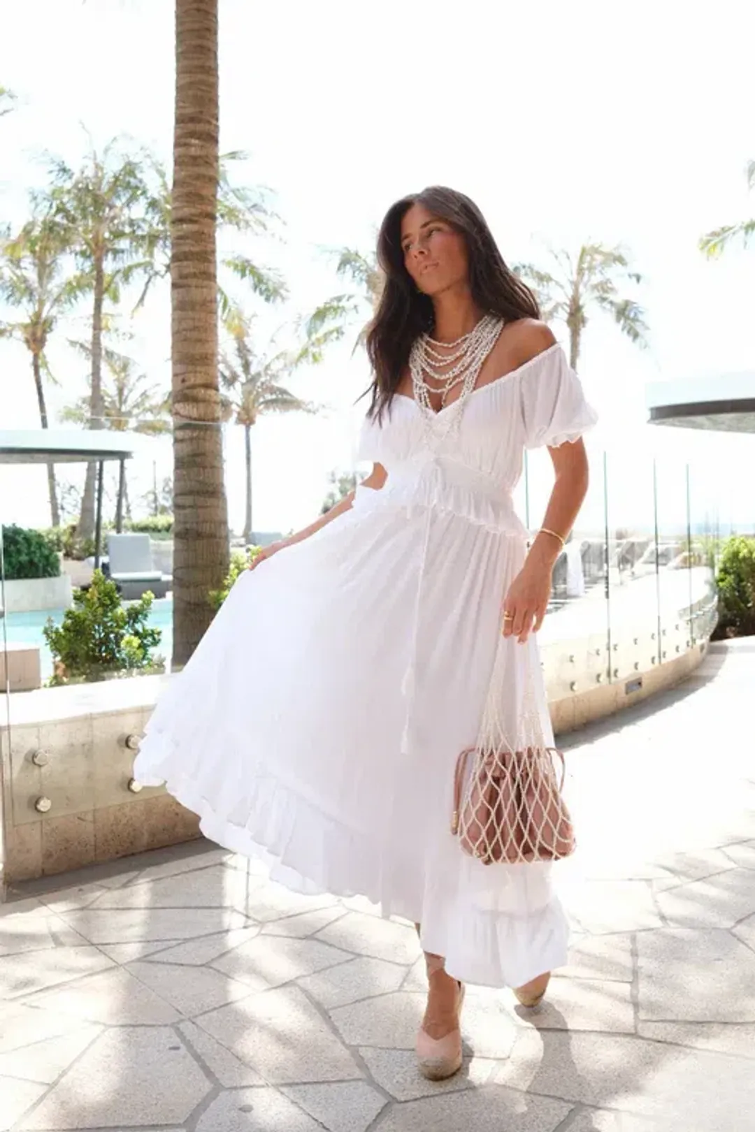 Coven & Co Boho Maternity True Romance Gown White Size L / AU 14 for rent on The Volte - main image