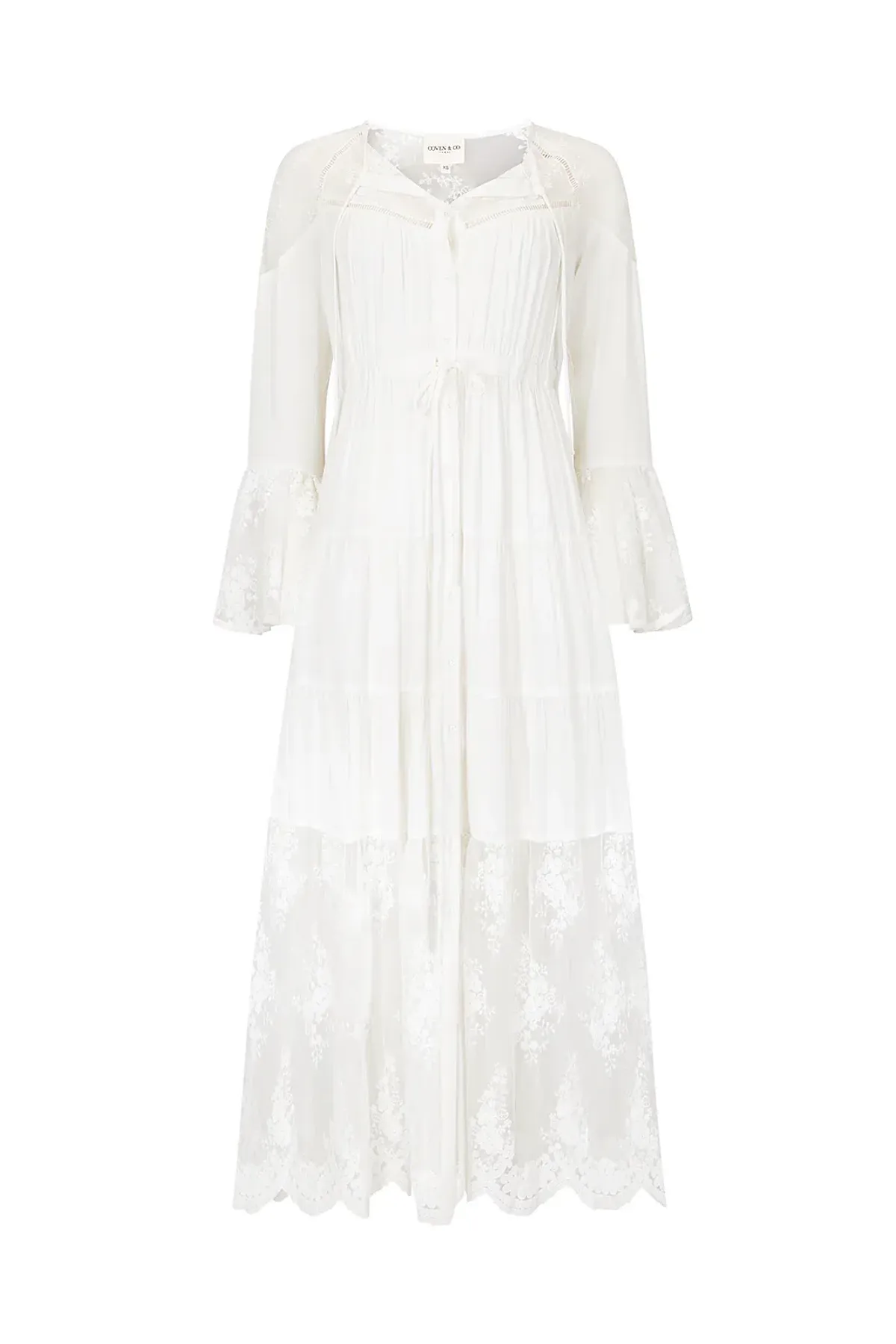 Coven & Co Boho Maternity Full Moon Lace Gown White Size M / AU 12 - Image 3