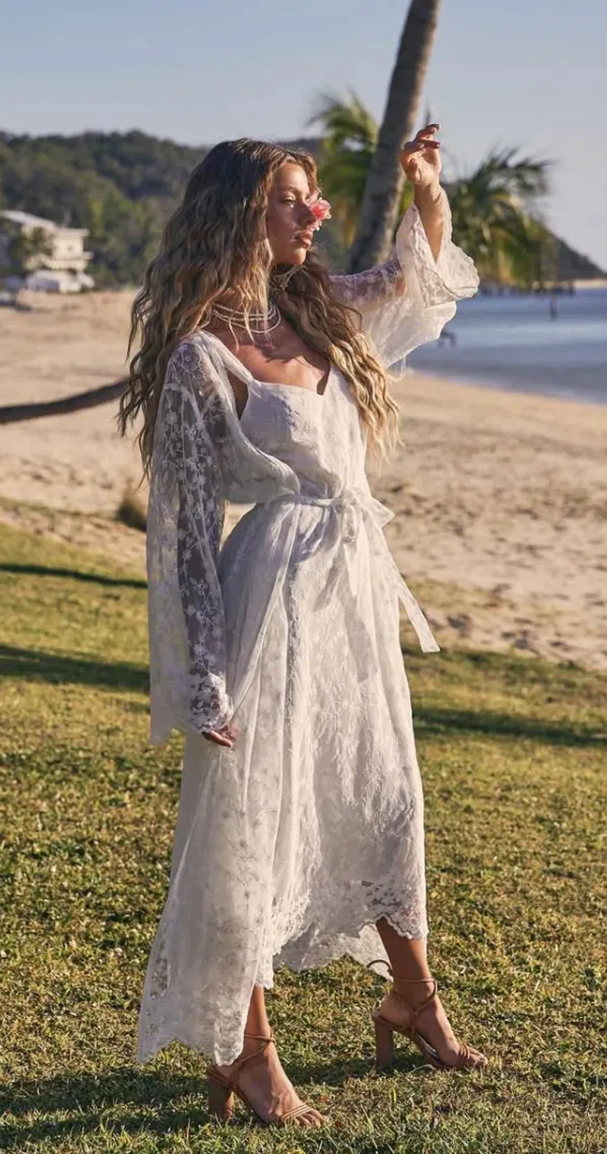Coven & Co Boho Island Breeze Robe White Lace One Size - Image 3