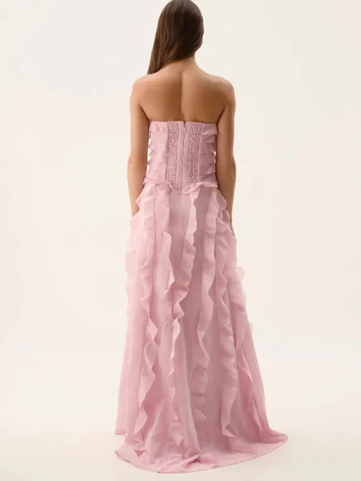 Aje Allairie Strapless Gown Chalk Pink Size 10 - Image 4