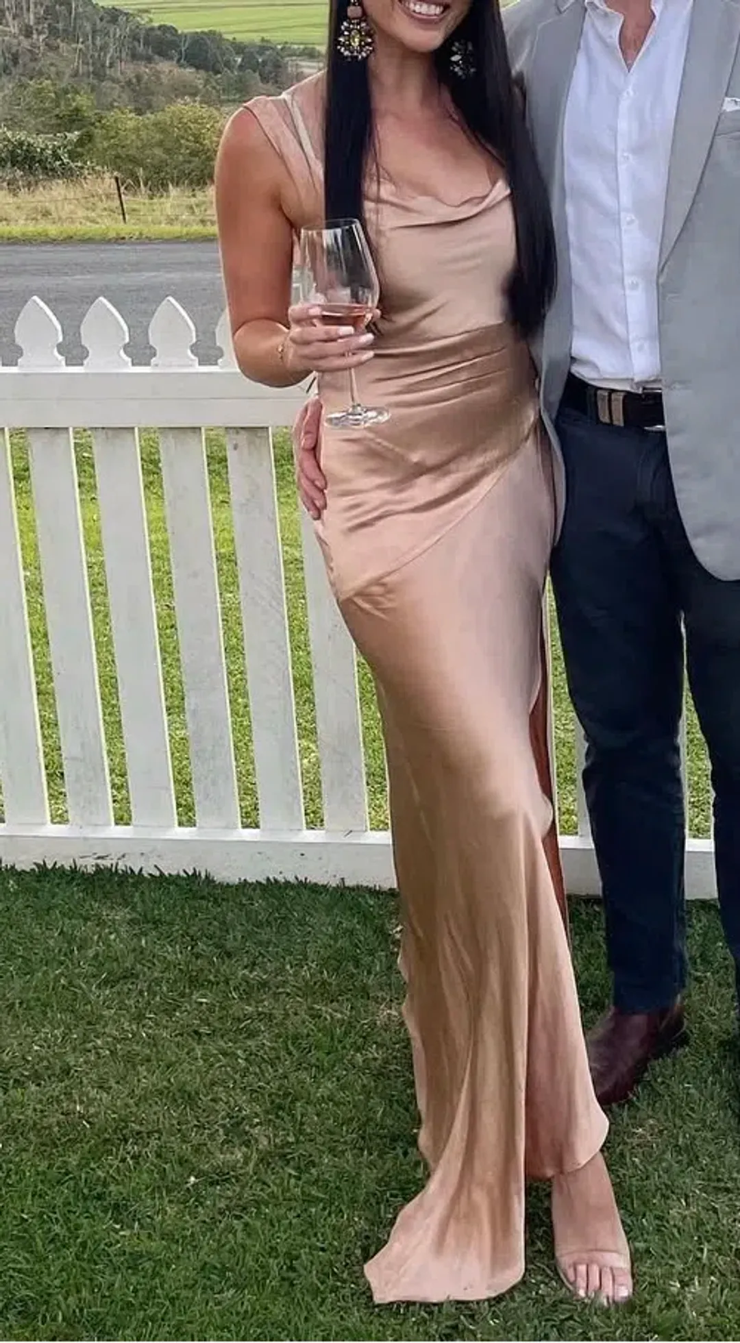 Bec & Bridge Moon Dance Cowl Dress Gold for rent on The Volte - main image