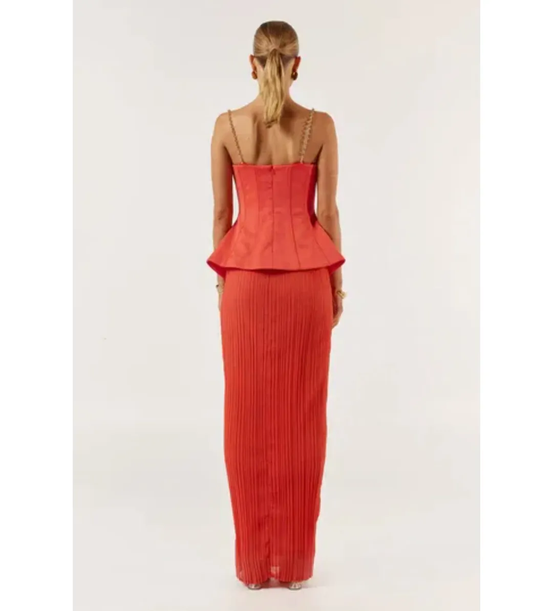She is Olla Marcelle Maxi Dress in Tangerine Size M/AU 10 for rent on The Volte - main image