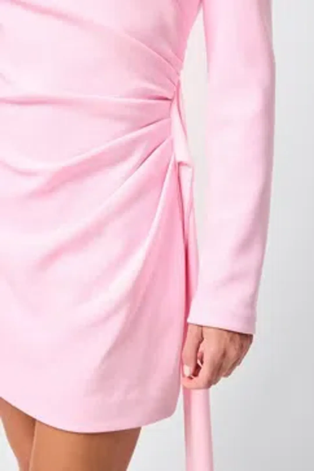 MOSSMAN SENSE OF MYSTERY DRAPED MINI DRESS / PINK / SIZE 12 for rent on The Volte - main image