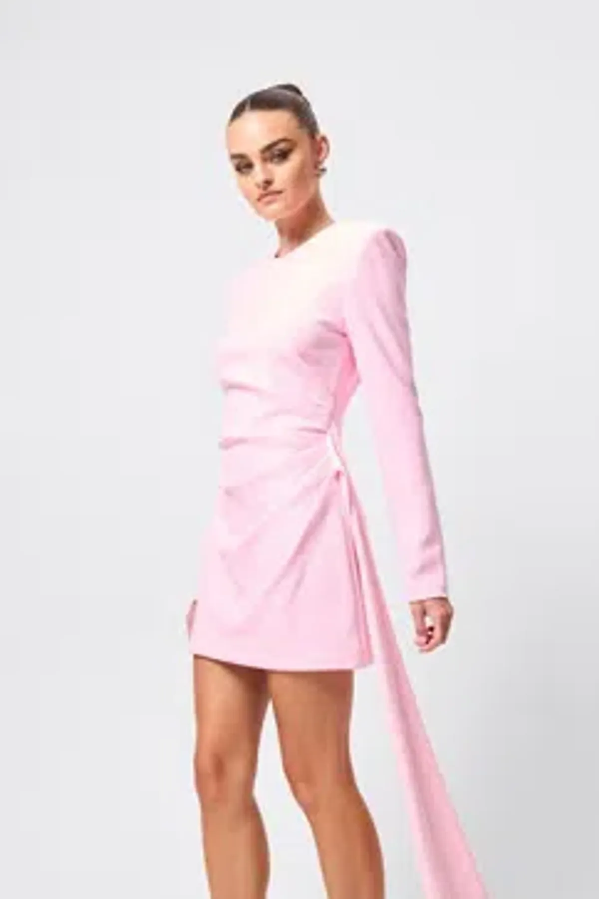 MOSSMAN SENSE OF MYSTERY DRAPED MINI DRESS / PINK / SIZE 14 - Image 6