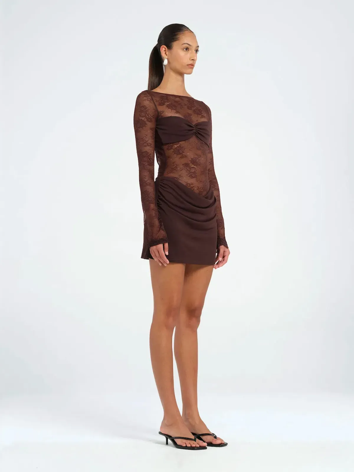 Benni Oskar Mini Dress Chocolate Size AU 8 - Image 2