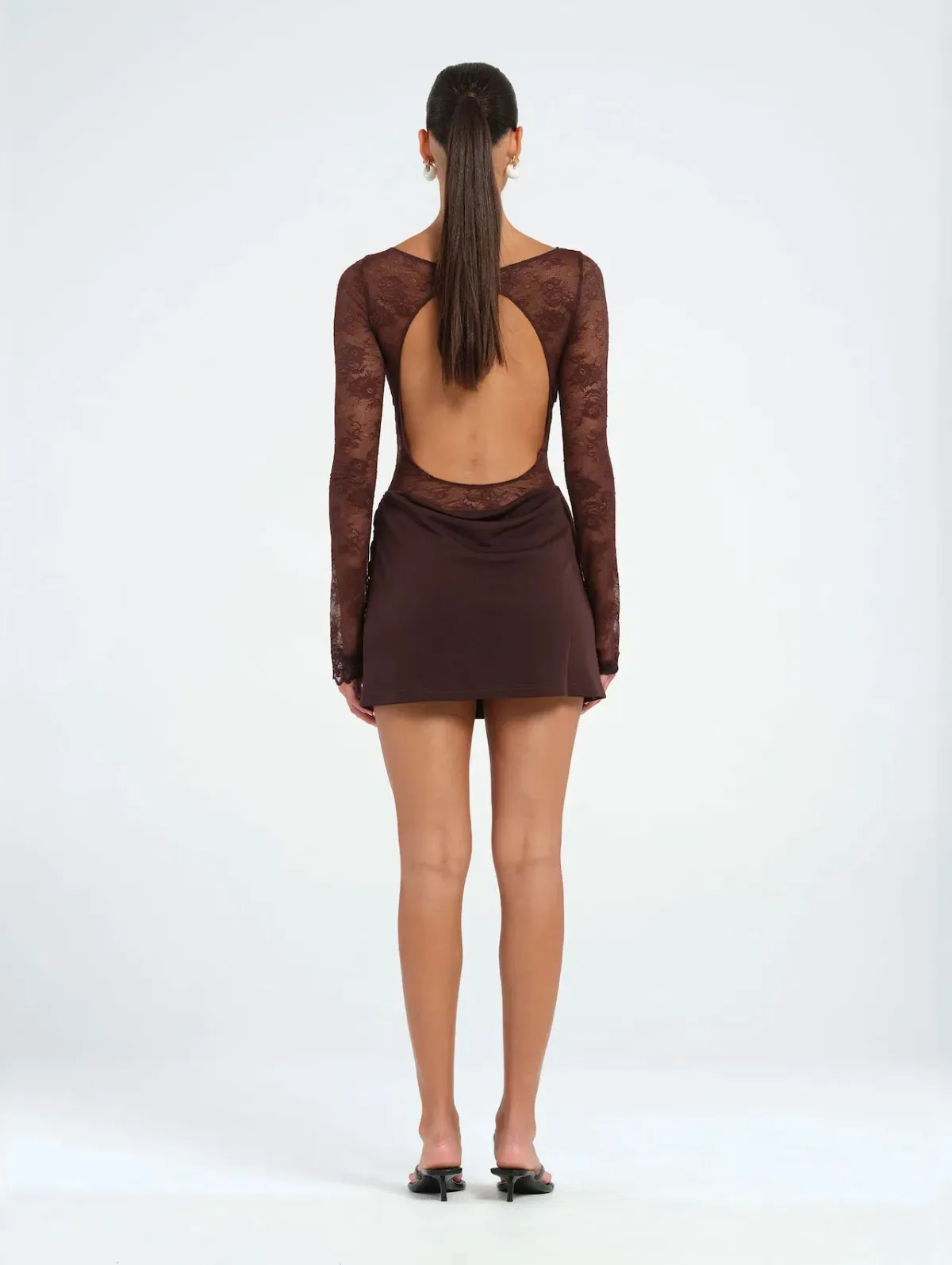 Benni Oskar Mini Dress Chocolate Size AU 8 - Image 3