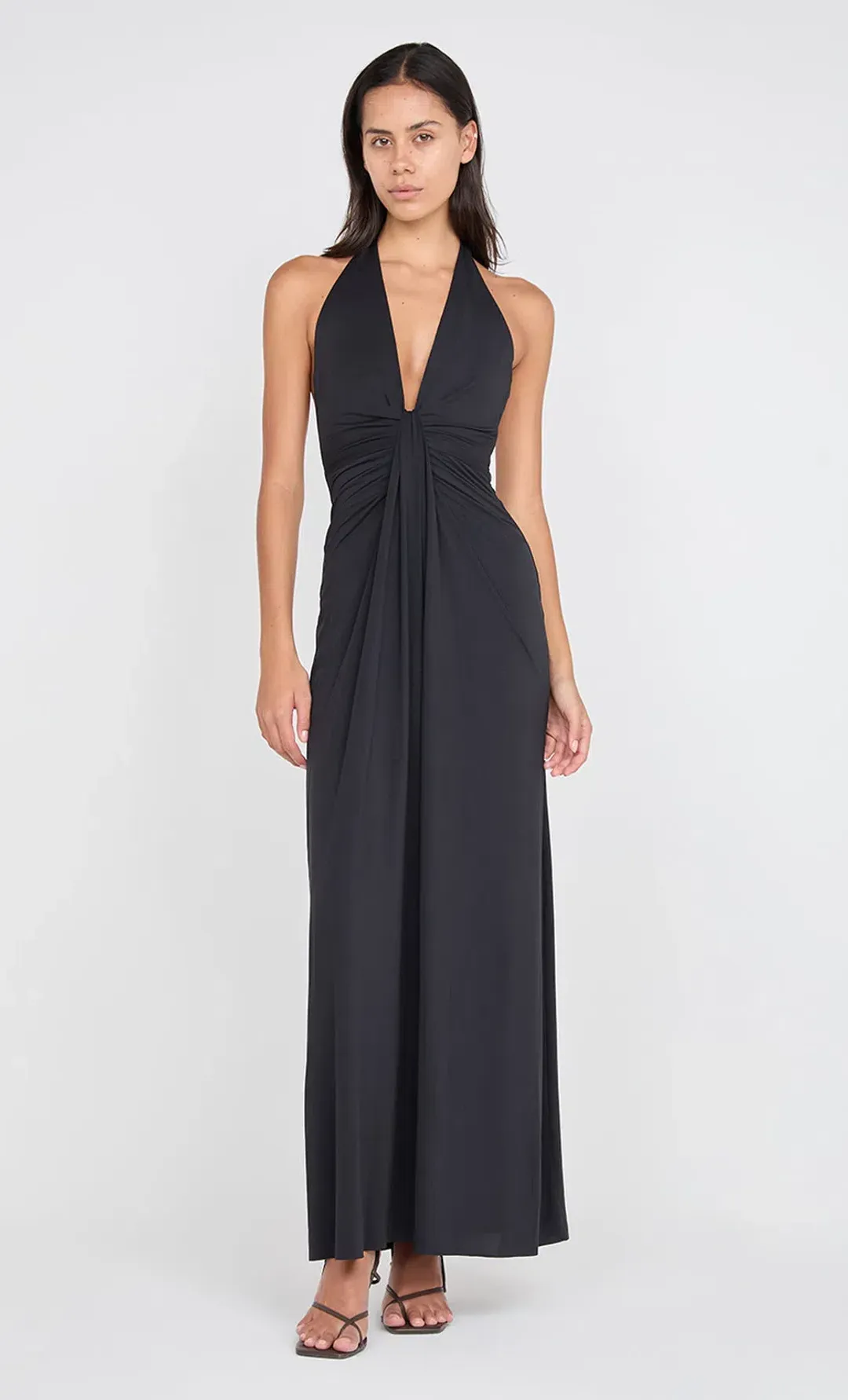Bec & Bridge Tillie Drape Maxi Dress Black Size AU 8 for rent on The Volte - main image