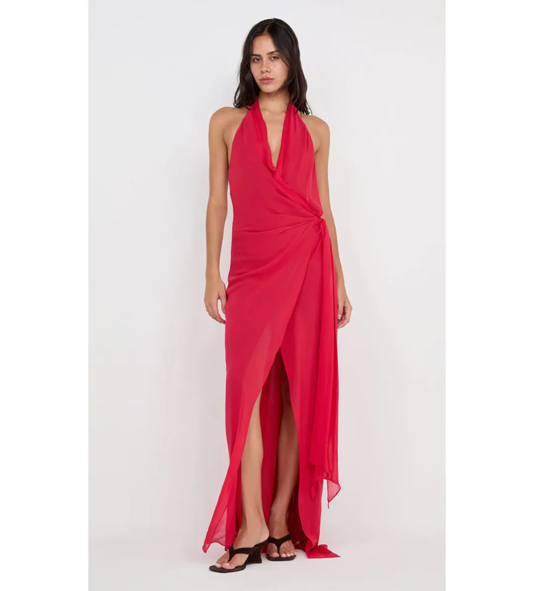Bec & Bridge Soneva Wrap Dress Strawberry Size 8  for rent on The Volte - main image