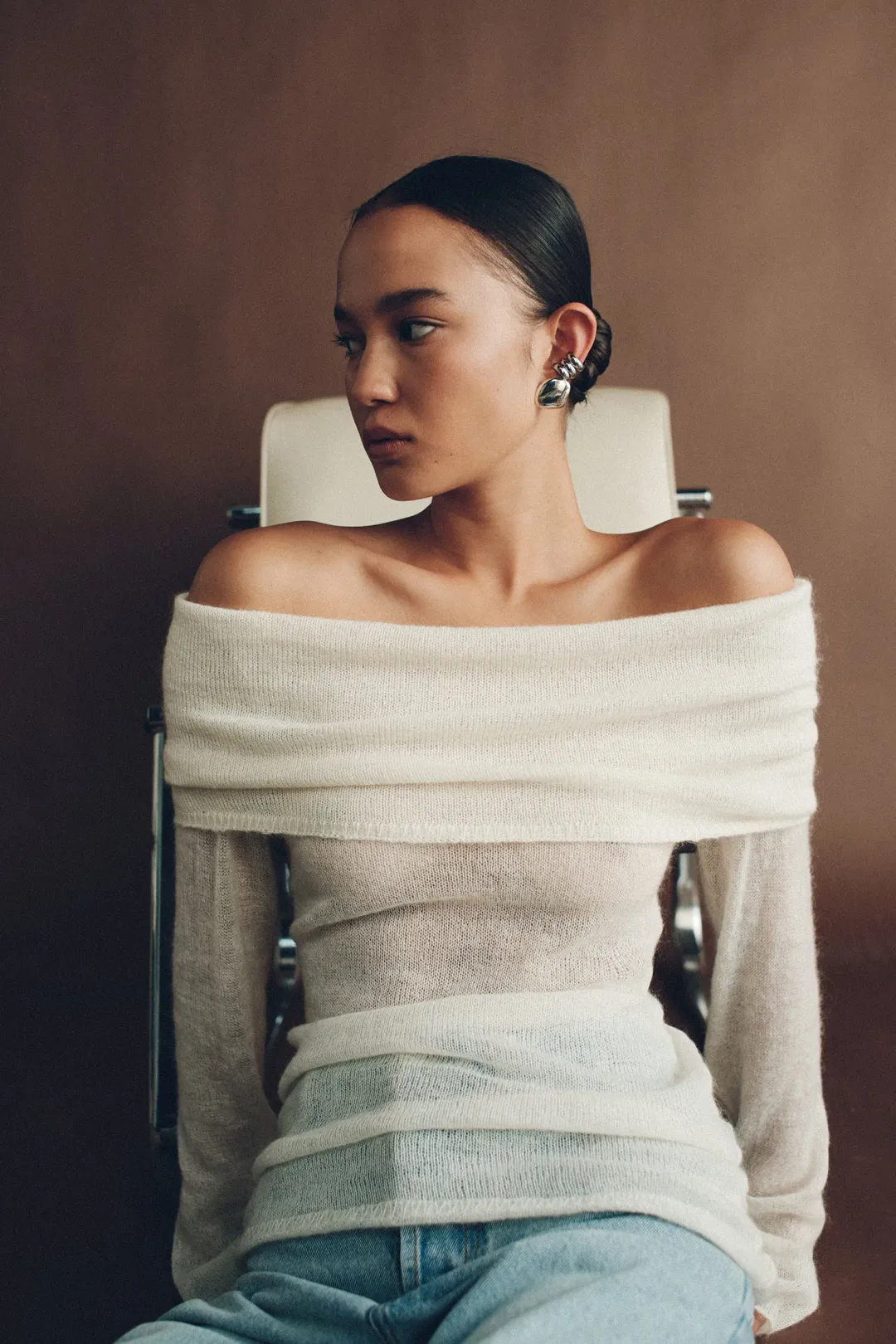 Hansen and Gretel Tozzi Knit Top Ivory Size 6 for rent on The Volte - main image