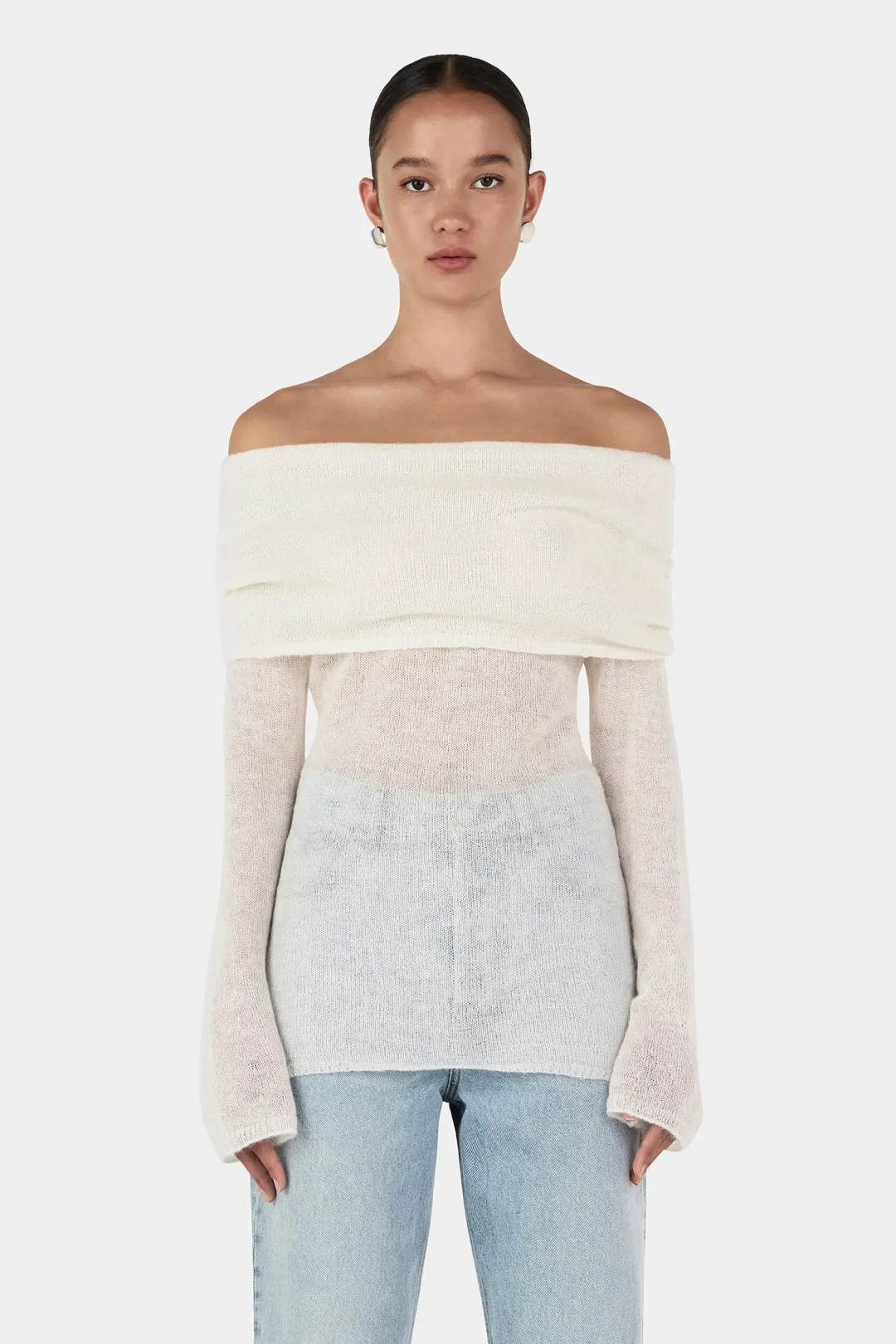 Hansen and Gretel Tozzi Knit Top Ivory Size 6 for rent on The Volte - main image