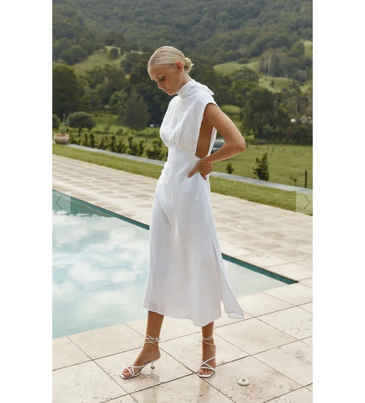 Dissh Della High Neck Midi Linen Dress SIze AU 6 - Image 2