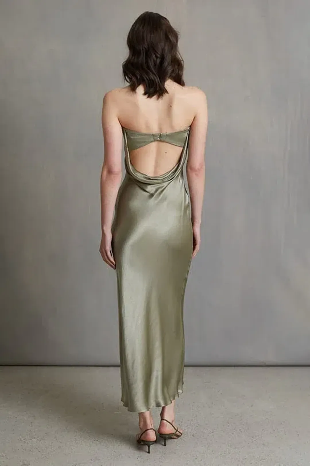 Bec & Bridge Moon Dance Strapless Dress Sage Size 10 for rent on The Volte - main image