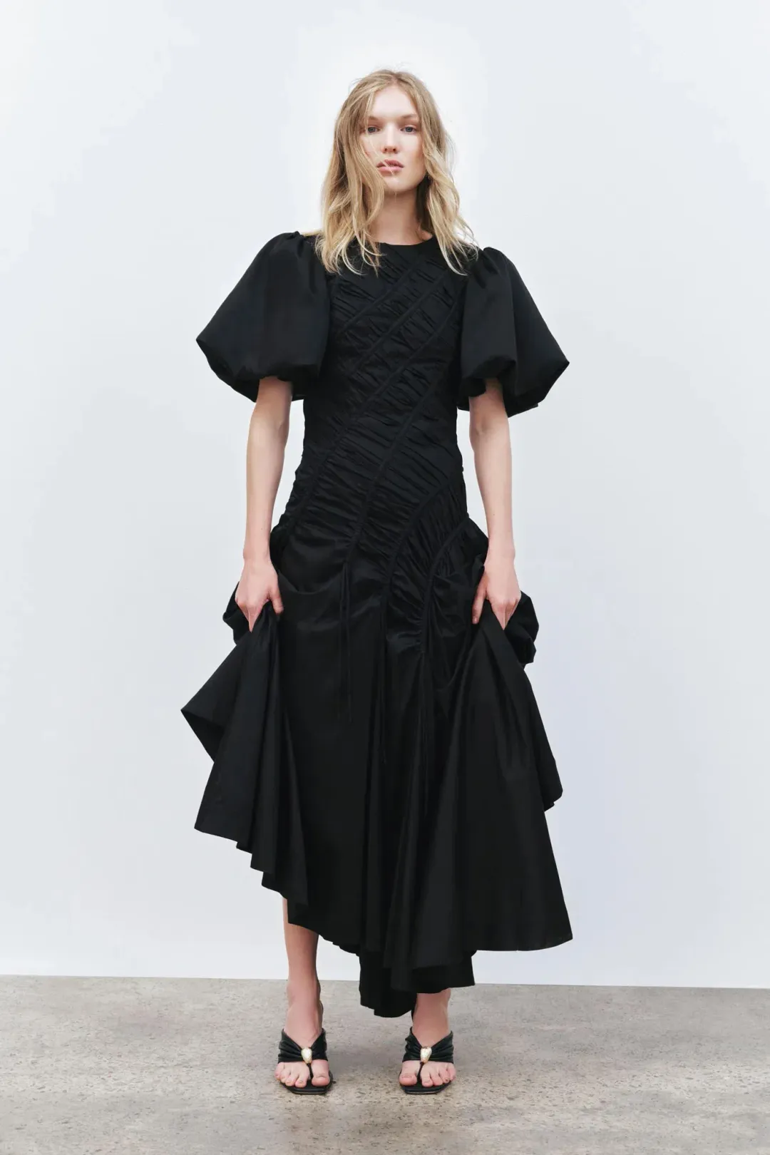 Aje Wisteria Midi Dress Black 14 for rent on The Volte - main image