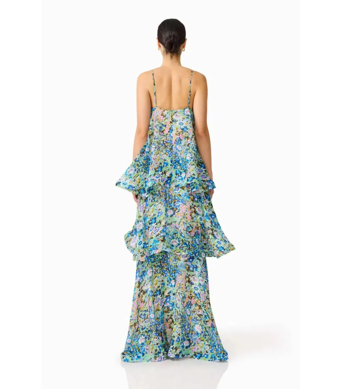 Elliatt Armani Tiered Maxi Dress in Blue Floral Size S / AU 8 - Image 2