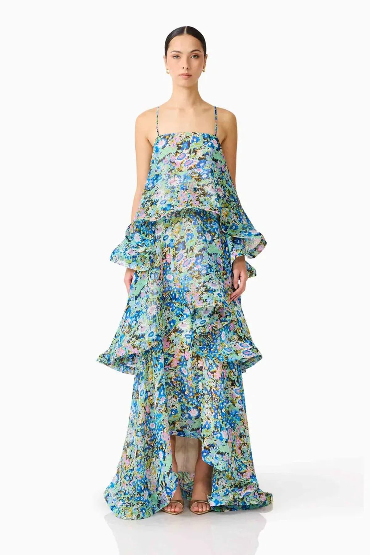 Elliatt Armani Tiered Maxi Dress Floral Size L / AU 12 - Image 1