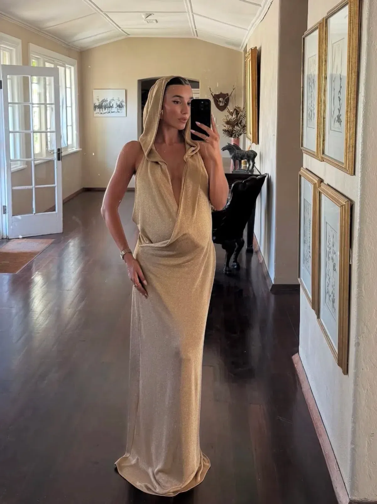 Common Hours Bees Knees Dress Gold Honey Metallic - Image 8