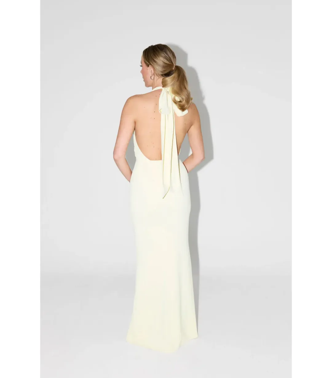 Odd Muse The Ultimate Muse Tie Neck Maxi Dress Butter Cream Size XS / AU 6  for rent on The Volte - main image