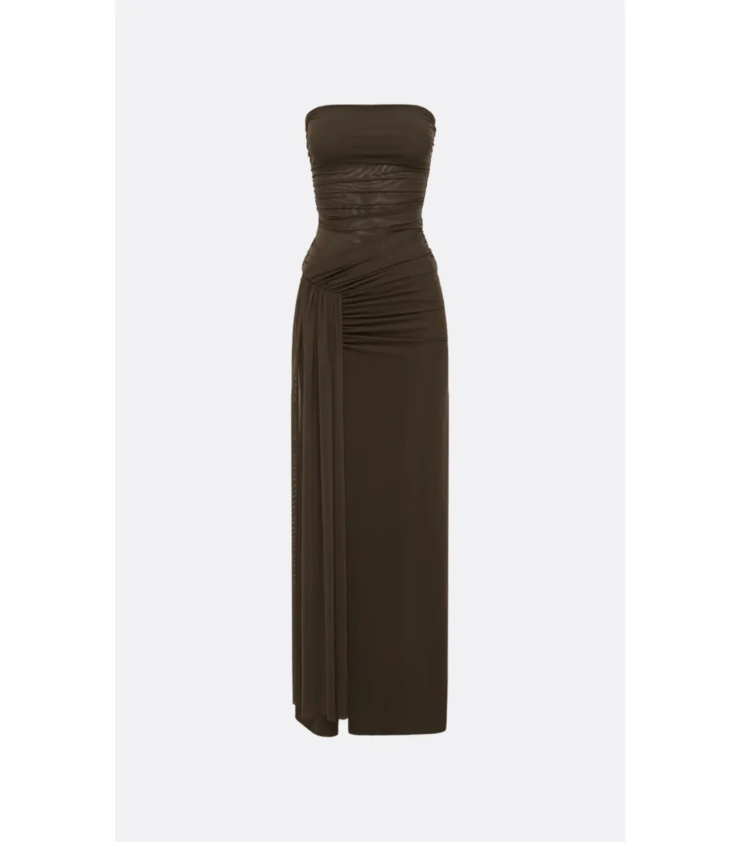 Bec & Bridge Ida Strapless Maxi Gown in Chocolate Brown Size AU 8 for rent on The Volte - main image